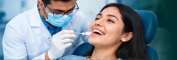 Dentist providing gentle care to a smiling patient